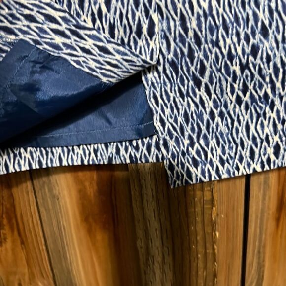 Michael Michael Kors skirt geometric blue white partial belt 4 FIRM on PRICE - Picture 5 of 9